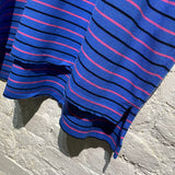 BALENCIAGA BLUE/PINK STRIPED POLO