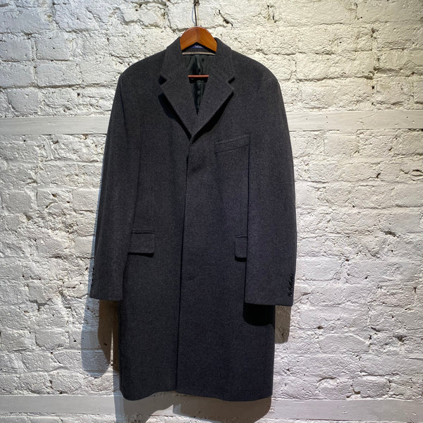 KENZO HOMME CHARCOAL WOOL CASHMERE COAT