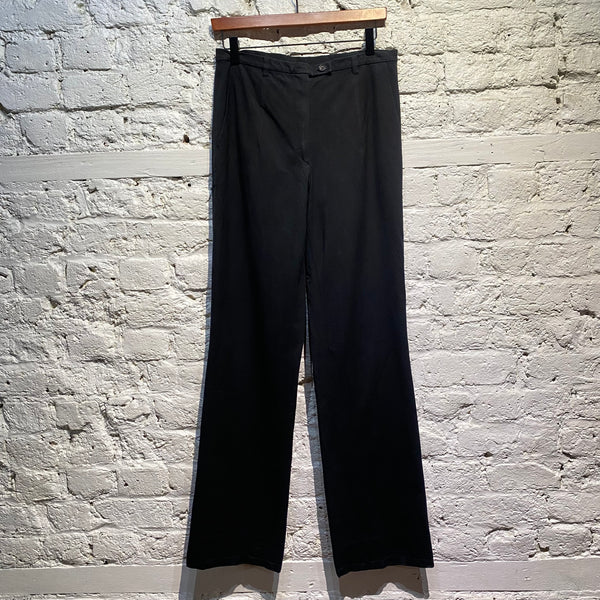 JIL SANDER BLACK STRETCH COTTON TROUSERS