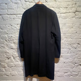 KENZO HOMME BLACK WOOL OVERCOAT
