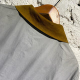 MELINDA GLOSS GREY COTTON OVERCOAT SUEDE COLLAR