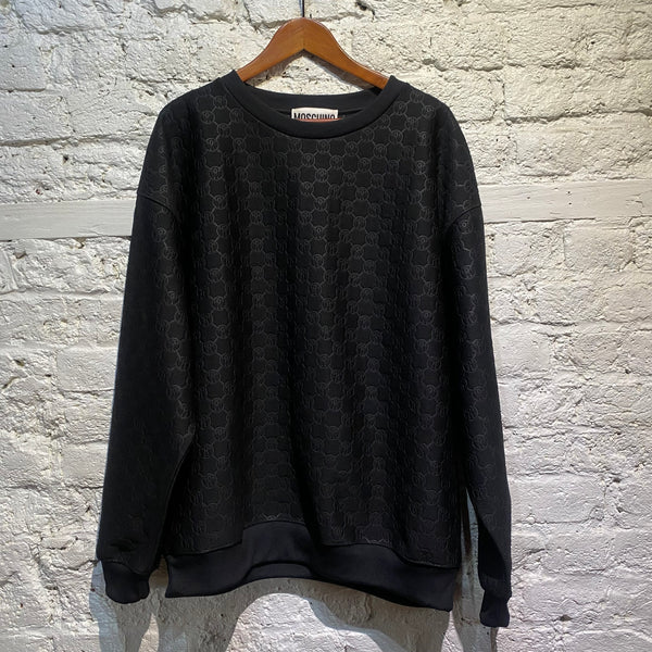 MOSCHINO COUTURE!  BLACK EMBOSSED SWEATSHIRT
