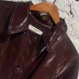 EMIN + PAUL BORDEAUX PU TRENCH COAT