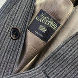 JEAN PAUL GAULTIER HOMME GREY WOOL STRIPED BLAZER