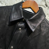 IRO BLACK LEATHER BUTTON UP SHIRT/OVERSHIRT