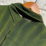 UNRAVEL PROJECT DECONSTRUCTED GREEN WAVY SHIRT