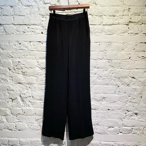 CALVIN KLEIN BLACK WIDE LEG TROUSERS