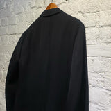 GIVENCHY BLACK UNLINED RAW EDGE FROCK COAT