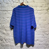 BALENCIAGA BLUE/PINK STRIPED POLO