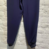 ALEXANDER MCQUEEN NAVY TROUSERS WITH CUFF DETAILS