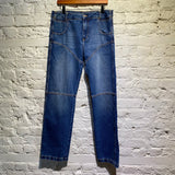 TELFAR BLUE JEANS WITH PANELLED SEAMS
