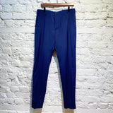 AMI NAVY CIGARETTE FIT TROUSERS