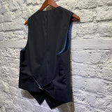 VIVIENNE WESTWOOD MAN NAVY WOOL WAISTCOAT WITH SKULL PIN