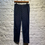 KATHERINE HAMNETT VINTAGE NAVY BRODERIE ANGLAISE TROUSERS
