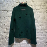 J.W. ANDERSON FOREST GREEN DISTRESSED KNIT