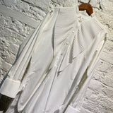 VICTORIA BECKHAM WHITE RUFFLE TRIMMED SHIRT