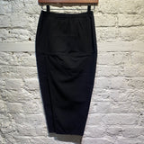 RICK OWENS BLACK TEXTURED PENCIL SKIRT