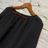 COMME DES GARCONS BLACK CREPE DE CHINE BOAT NECK TOP