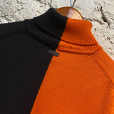 DIRK BIKKEMBERGS ORANGE/BLACK TURTLENECK KNIT