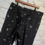 ALEXANDER MCQUEEN BLACK/SILVER EMBROIDERED TROUSERS