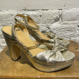 CHARLOTTE OLYMPIA METALLIC LAME PLATFORMS