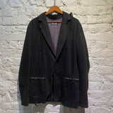 JEAN PAUL GAULTIER JEANS VINTAGE PINSTRIPE HOODED COAT