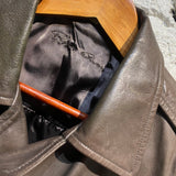 RICK OWENS BROWN LEATHER BIKER JACKET