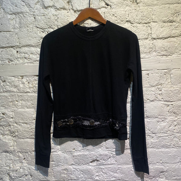 COMME DES GARÇONS TRICOT BLACK TOP STEEL BUTTON DETAILS