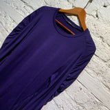LIMI FEU RUCHED SLEEVES PURPLE TOP