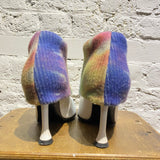 JW ANDERSON WHITE ANKLE BOOTS RAINBOW KNIT