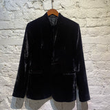 EMPORIO ARMANI VINTAGE BLACK/RED VELVET BLAZER