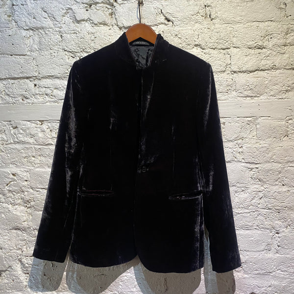 EMPORIO ARMANI VINTAGE BLACK/RED VELVET BLAZER