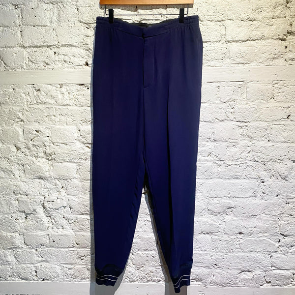 ALEXANDER MCQUEEN NAVY TROUSERS WITH CUFF DETAILS