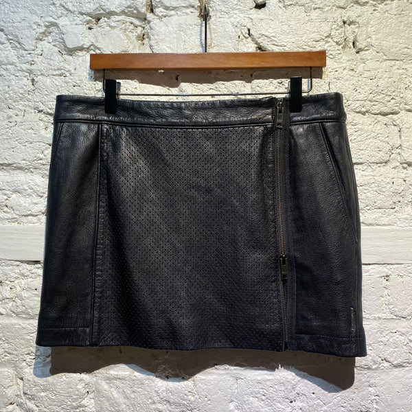 DKNY JEANS LEATHER MINI SKIRT