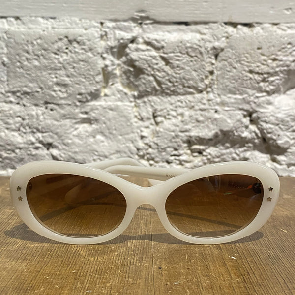 CUTLER & GROSS WHITE STAR OVAL SUNGLASSES