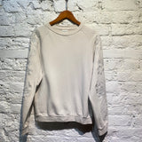 DRIES VAN NOTEN LIGHT GREY EMBROIDERED COTTON SWEATSHIRT