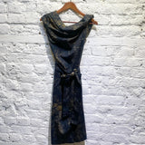 VIVIENNE WESTWOOD ANGLOMANIA BLACK/BROWN LACE PRINT COTTON DRESS