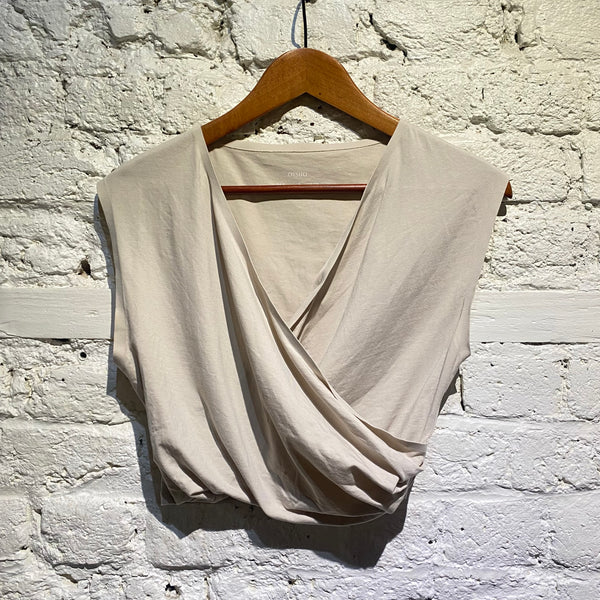 OYSHO BEIGE WRAP TOP