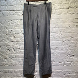 OZWALD BOATENG GREY LINEN/COTTON SUIT