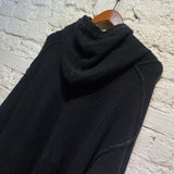 ISABEL BENENATO BLACK MERINO WOOL/YAK KNIT HOODY