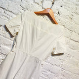 COURREGES WHITE COTTON ZIP DRESS