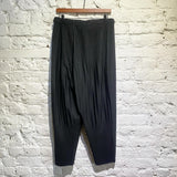 ISSEY MIYAKE HOMME PLISSE BLACK CROPPED TROUSERS