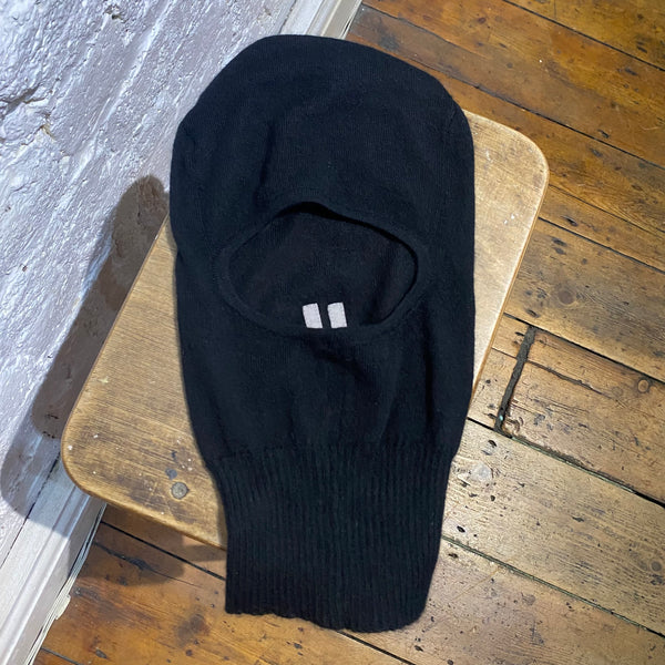 RICK OWENS BLACK KNIT BALACLAVA