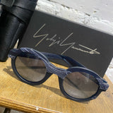 YOHJI YAMAMOTO BLUE ROUND SUNGLASSES