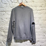 ALEXANDER MCQUEEN MCQ GREY MELANGE JERSEY SWEATER SWALLOW SKULL