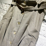 ALEXANDER MCQUEEN WOVEN GREY/YELLOW/BLACK BELTED PLEATED SKIRT 2006
