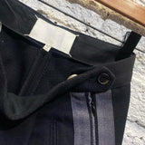 MARGIELA BLACK WOOL TROUSERS WITH GREY SIDE STRIPES AW20017