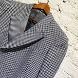 MARTINE ROSE BLACK/WHITE MINI HOUNDSTOOTH BLAZER