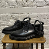 YANG LI BLACK LACED ANKLE STRAP SHOES