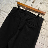 BEAMS BLACK FELTED WOOL TROUSERS
